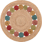 Avioni Home Eco Collection Round Jute Carpet – Braided Eco-friendly Circular Area Rug