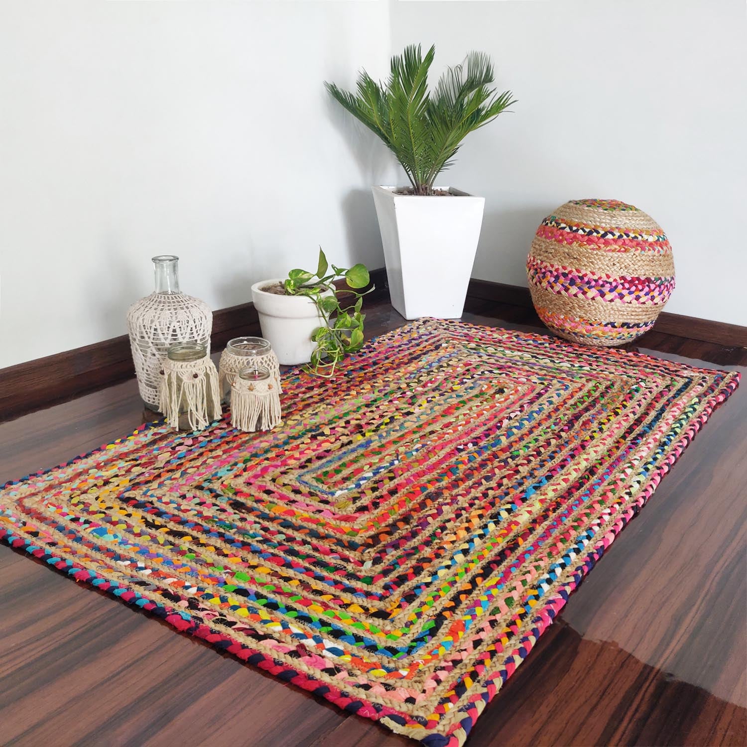 Chindi With Jute Handmade Braided Area Rugs|Avioni-Premium Collection