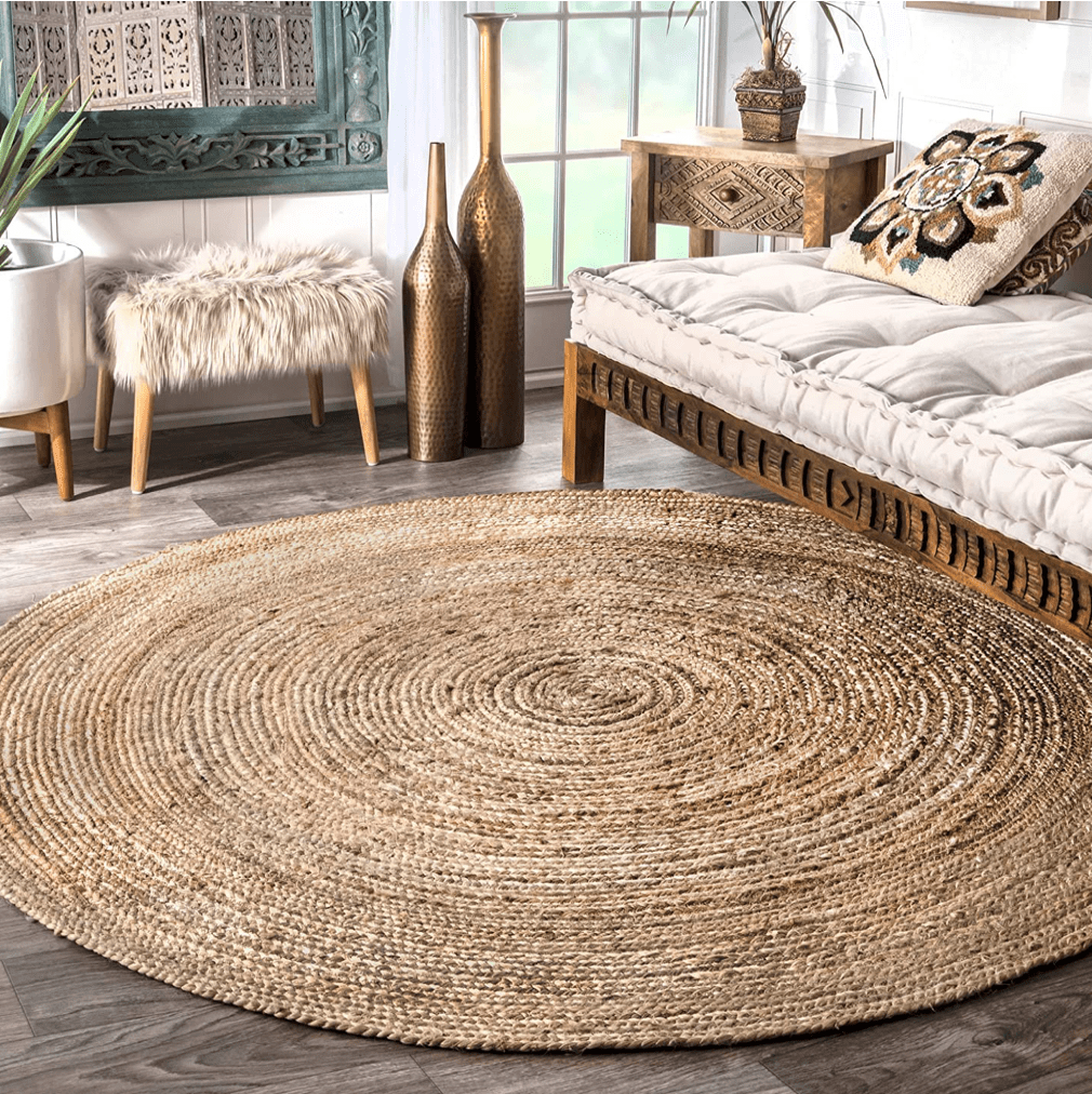 Avioni Braided Natural Jute Ecofriendly Carpet Round-Boho Collection -premium Look-Multiple Sizes