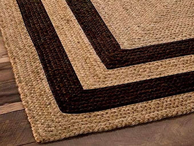 Jute (Natural and Dyed Jute) Handmade Braided Rugs | Natural & Black Jute Area Rug | Avioni- Premium Collection