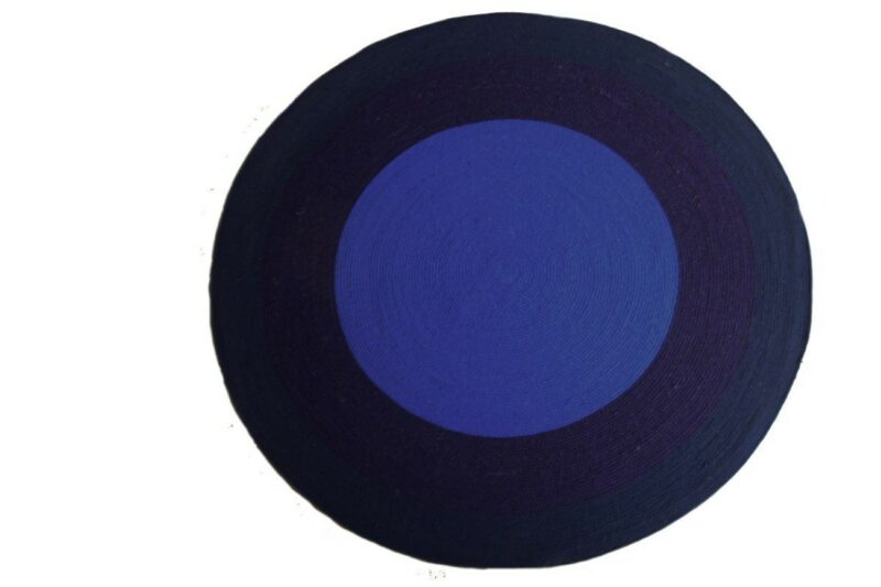 Avioni Cotton Braided Blue Sky Look Area Rug 140CMS (Diameter) round, “Nature Collection”