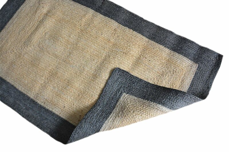 Jute Handmade Braided Rugs| Gray Border Area Rug|Avioni- Premium Collection - 90cm x 150cm (~3Feet x 5Feet)