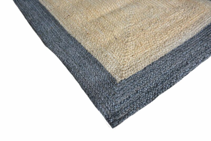 Jute Handmade Braided Rugs| Gray Border Area Rug|Avioni- Premium Collection - 90cm x 150cm (~3Feet x 5Feet)