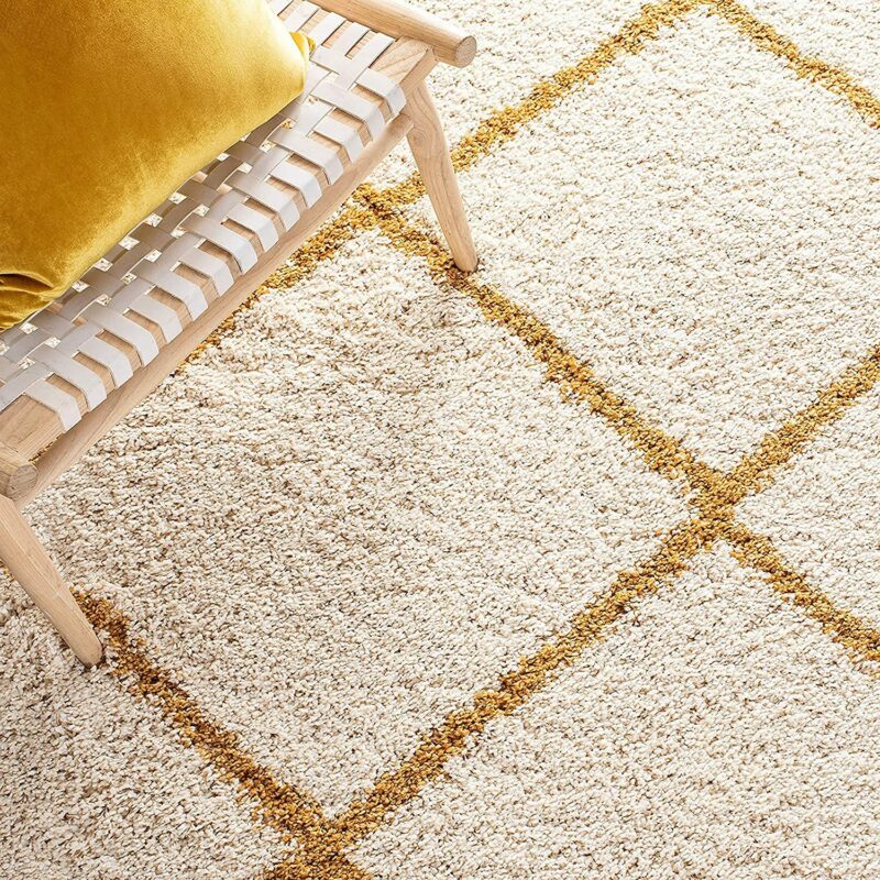 Avioni Atlas Collection- Micro Yellow and Cream Moroccon Design Carpet -Different Sizes