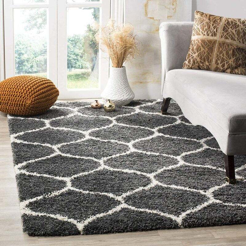 Avioni Atlas Collection- Micro Dark Gray Moroccon Design Carpet -Different Sizes