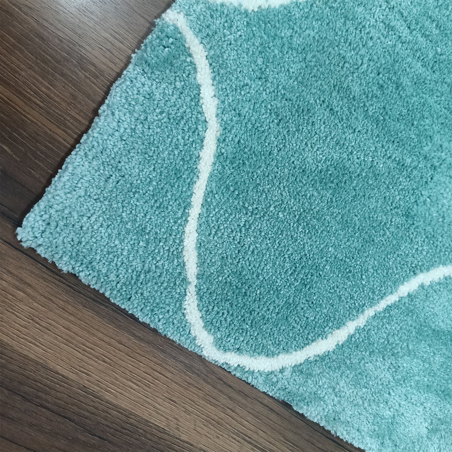 Avioni Home Atlas Collection - Moroccan Style Microfiber Carpet In Aqua | Soft, Non-Slip, Easy to Clean