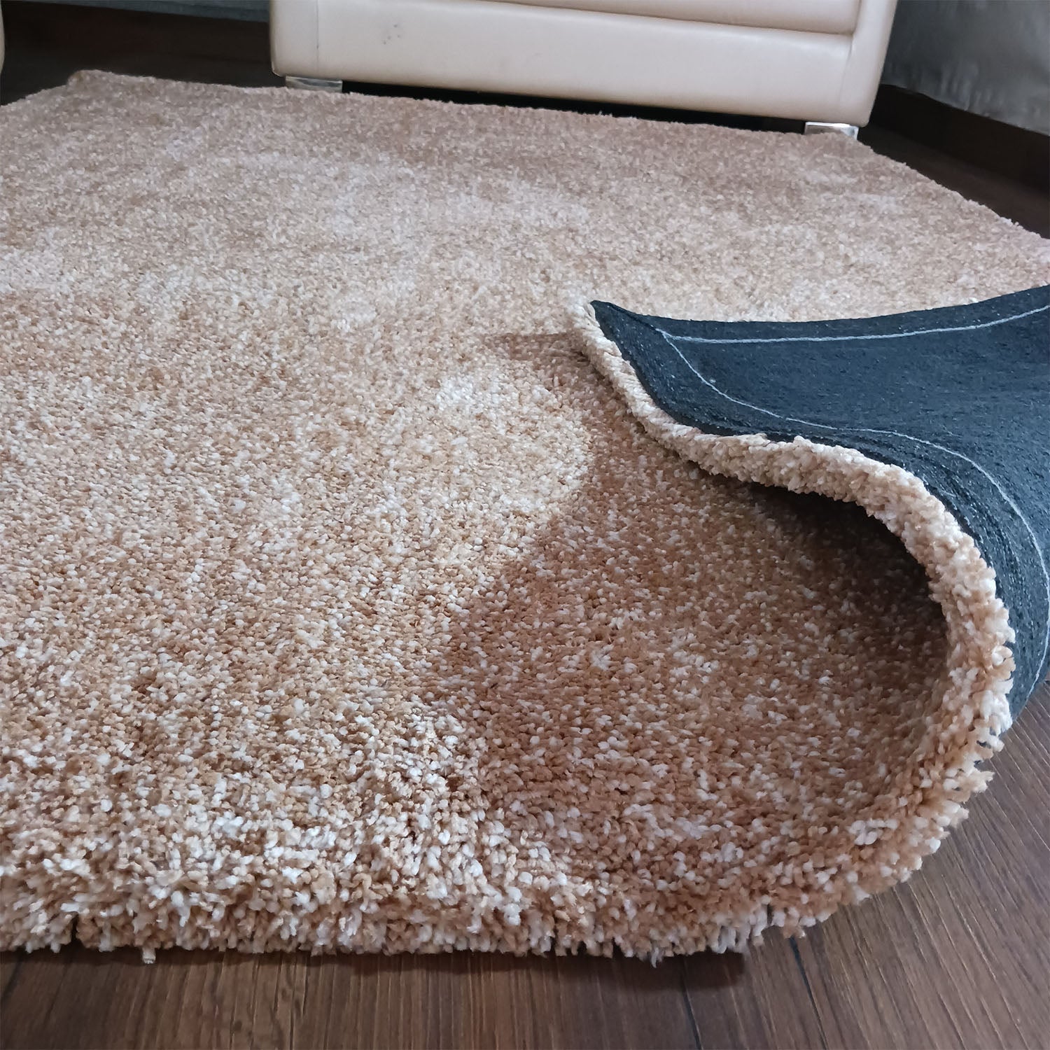 Avioni Home Atlas Collection - Microfiber Carpet In Beige & white | Soft, Easy to Clean