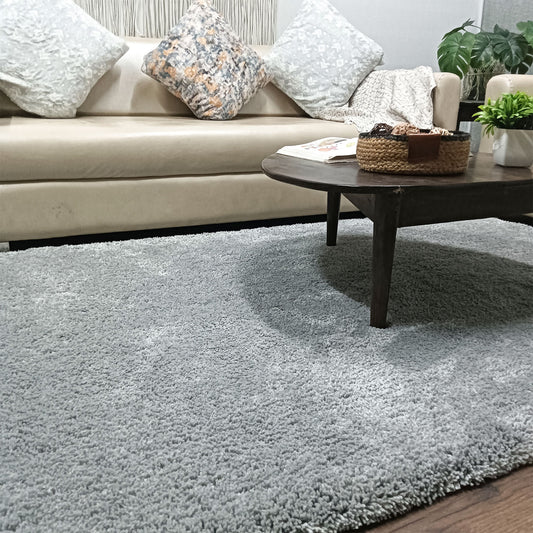 Avioni Home Atlas Collection - Microfiber Carpet In Plain Grey | Soft, Easy to Clean