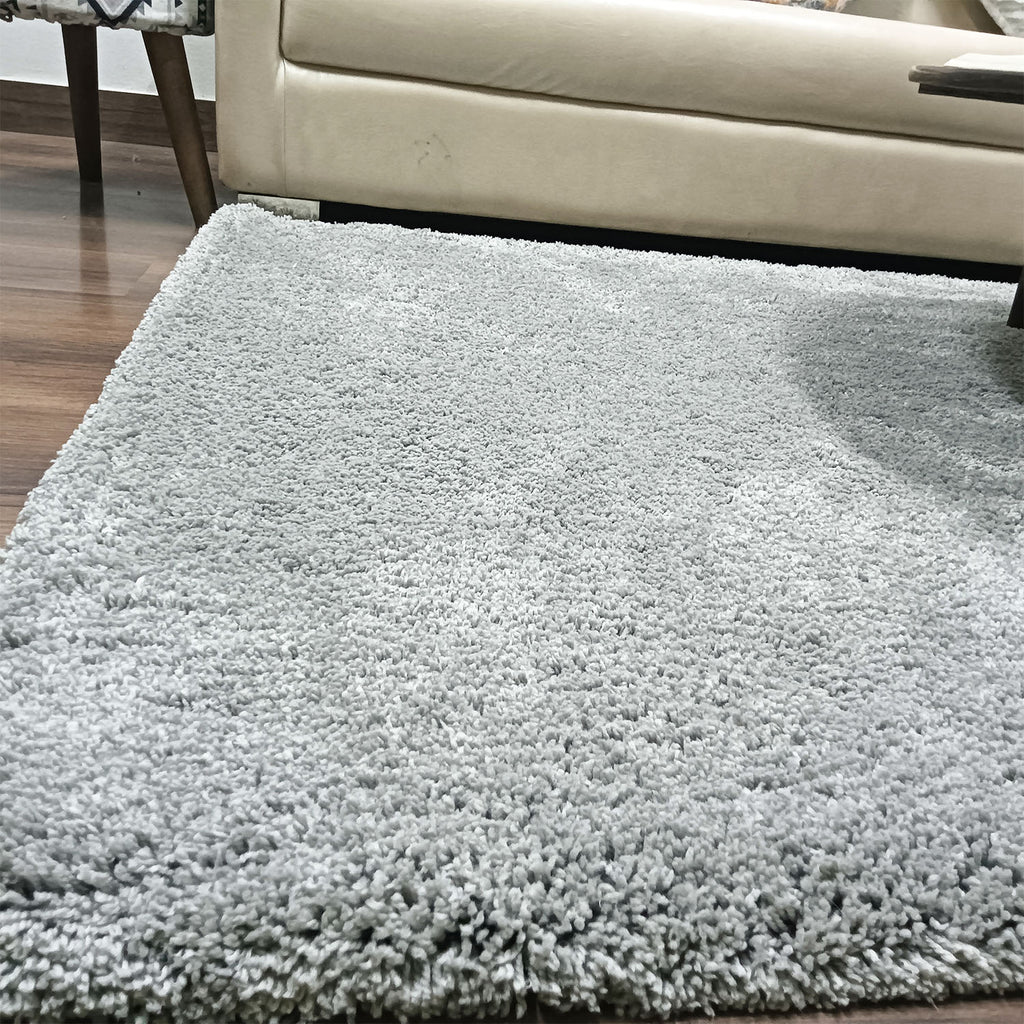 Avioni Home Atlas Collection - Microfiber Carpet In Plain Grey | Soft, Easy to Clean