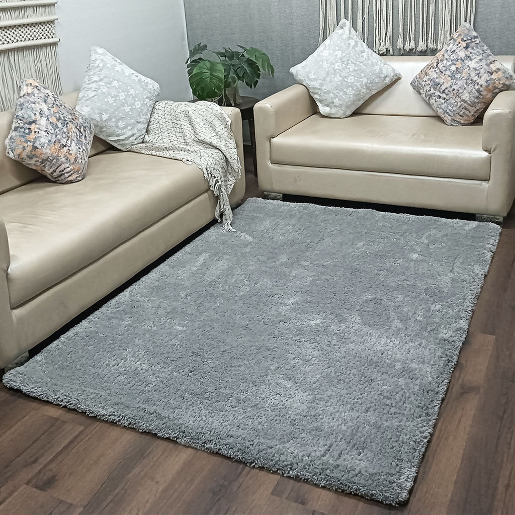 Avioni Home Atlas Collection - Microfiber Carpet In Plain Grey | Soft, Easy to Clean