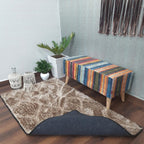 Avioni Shaggy Carpets in Beautiful Brown Diamonds Modern Pattern Luxury Look