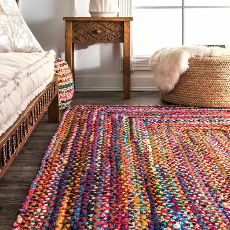 Rag Rug in Colorful Chindi – Braided – Contemporary Colorful