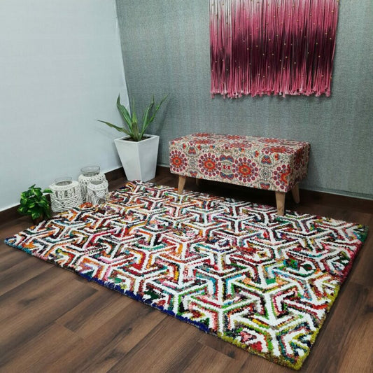 Chindi Carpet – Multicolour Cotton Carpet – 120cm x 180cm (~4×6 Feet)- Avioni