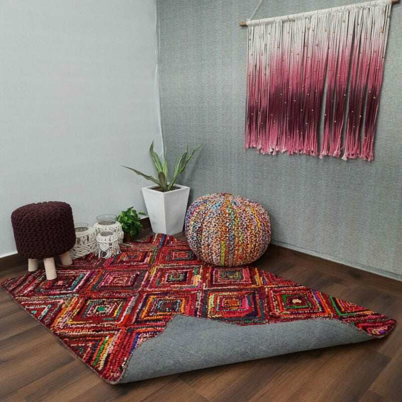 Chindi Carpet – Multicolour Cotton Carpet – 120cm x 180cm (~4×6 Feet) – Avioni
