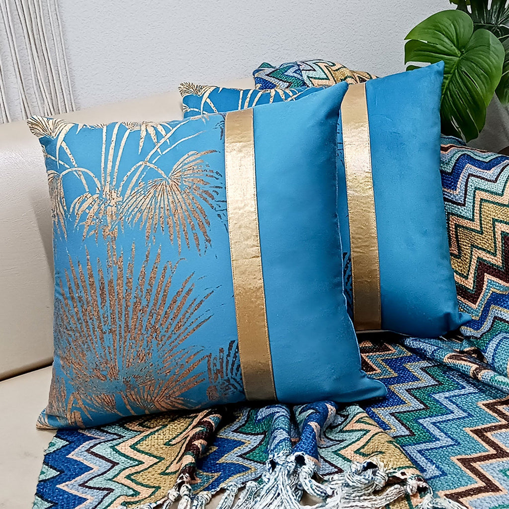 Cushion Covers Super Soft – Beautiful Golden Touch Palm Tree  – 40cm x 40cm (~16″ x 16″)