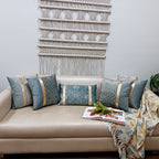 Cushion Covers Super Soft – Beautiful Golden Touch Grey Floral  – 30cm x 50cm (~12″ x 20″)
