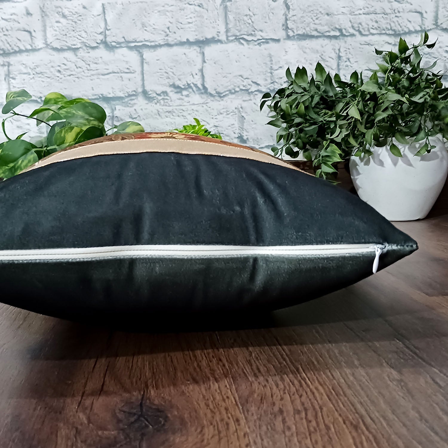 Cushion Covers Super Soft – Beautiful Golden Touch Black Floral  – 30cm x 50cm (~12″ x 20″)