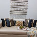 Cushion Covers Super Soft – Beautiful Golden Touch Black Floral  – 30cm x 50cm (~12″ x 20″)