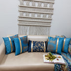 Cushion Covers Super Soft – Beautiful Golden Touch Navy Blue Floral  – 30cm x 50cm (~12″ x 20″)