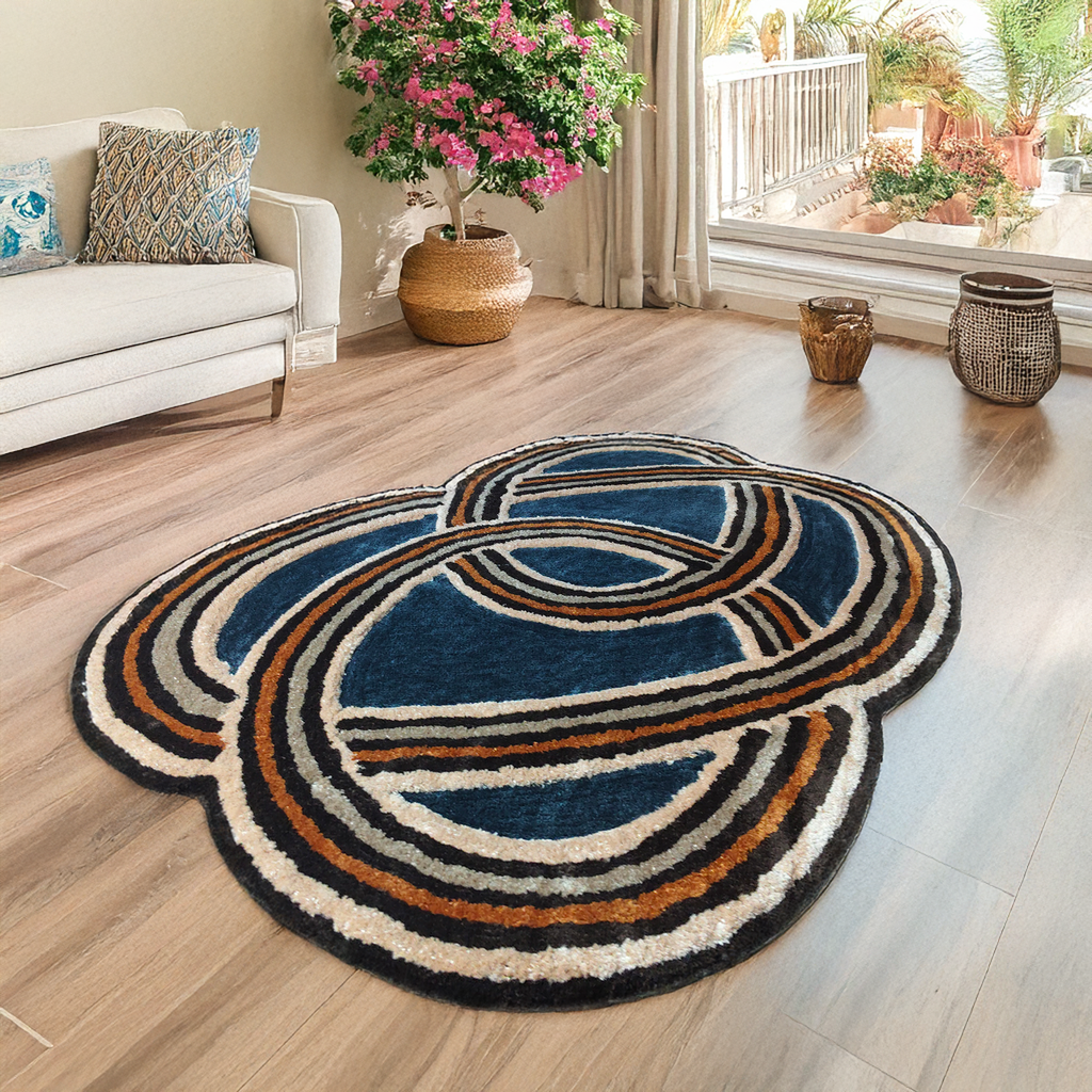 The Elevate Collection from Loomkart | The Cosmic Rings| Luxury Statement Carpets