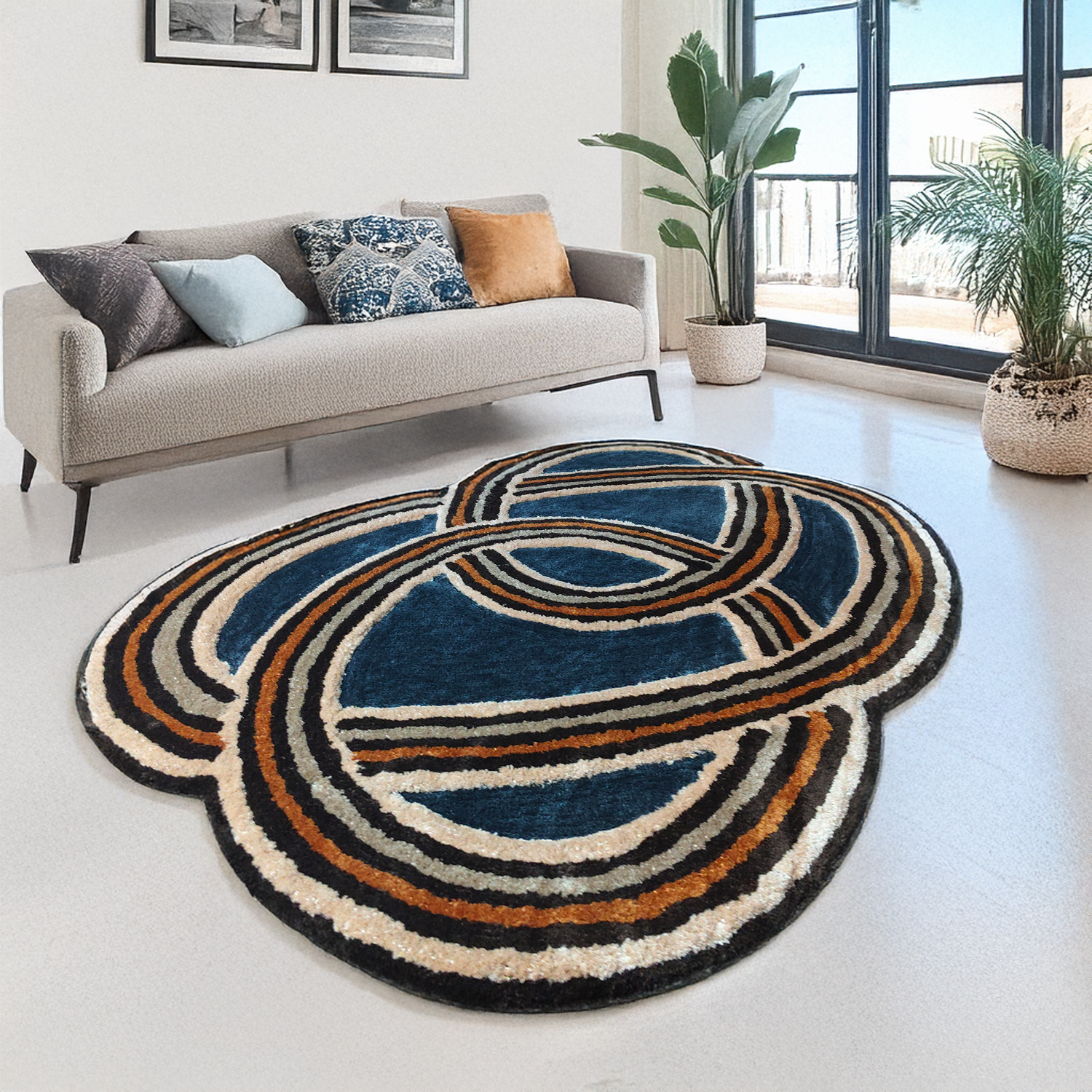 The Elevate Collection from Loomkart | The Cosmic Rings| Luxury Statement Carpets