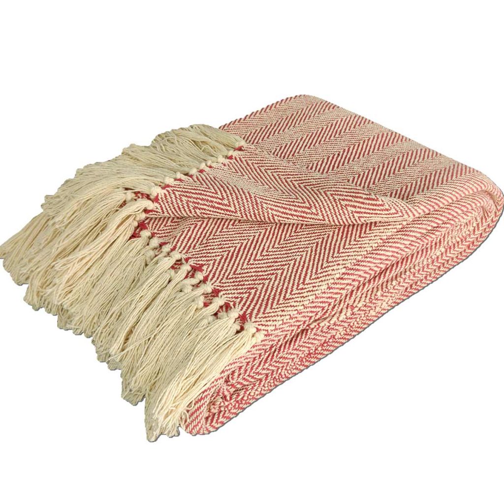 Red Cotton Blankets |Organic Bio Washed|King Sized Double Bed In Giftable Zip Packing By Avioni-228 cms x 228 cms-90x90 inches