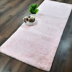 Avioni Bedside/Hallway/Pooja Carpets In Faux Fur Plain -60cm x 150cm (~2Feet x 5Feet)