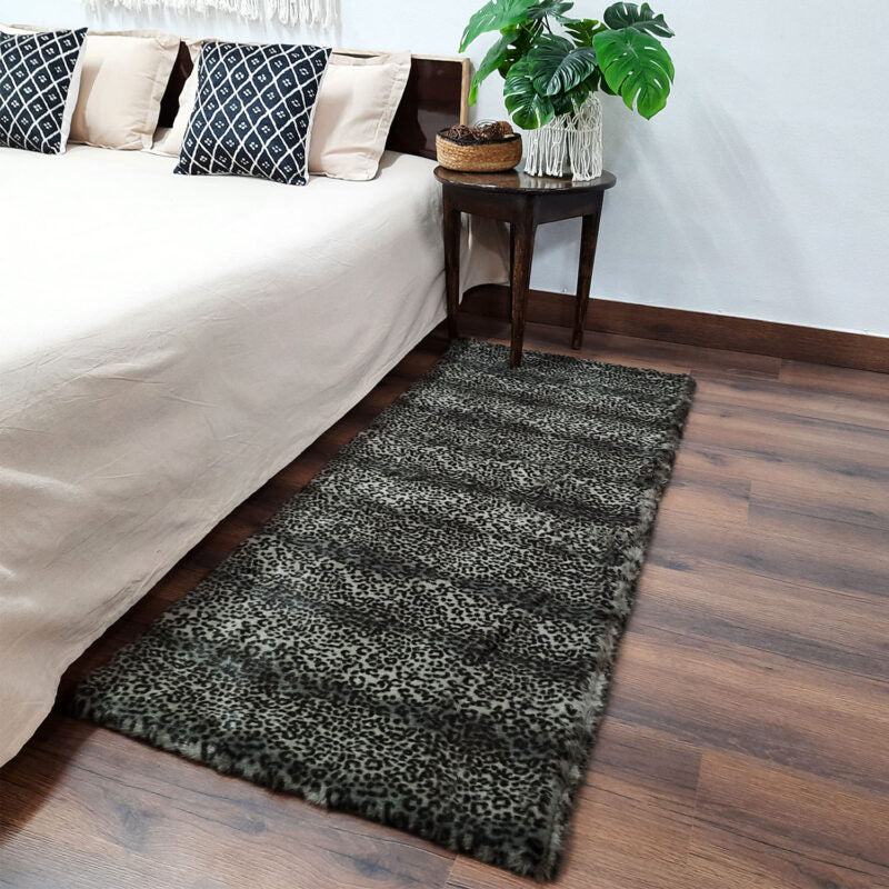 Loomkart – Luxury Animal Print Avioni Ultra Soft Cozy Faux Fur Carpet for Bedroom/Hallway/Pooja Room-Easily Hand Washable- 60X150cm