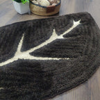 Avioni Divine Collection | Luxury Golden/Silver Touch Tufted Rug In Beautiful Leaf  Shaped Soft And Plush Handmade Door Mats | Pooja Mats | BathMats -45 cms x 75 cms