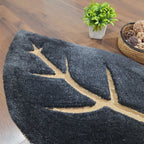 Avioni Divine Collection | Luxury Golden/Silver Touch Tufted Rug In Beautiful Leaf  Shaped Soft And Plush Handmade Door Mats | Pooja Mats | BathMats -45 cms x 75 cms