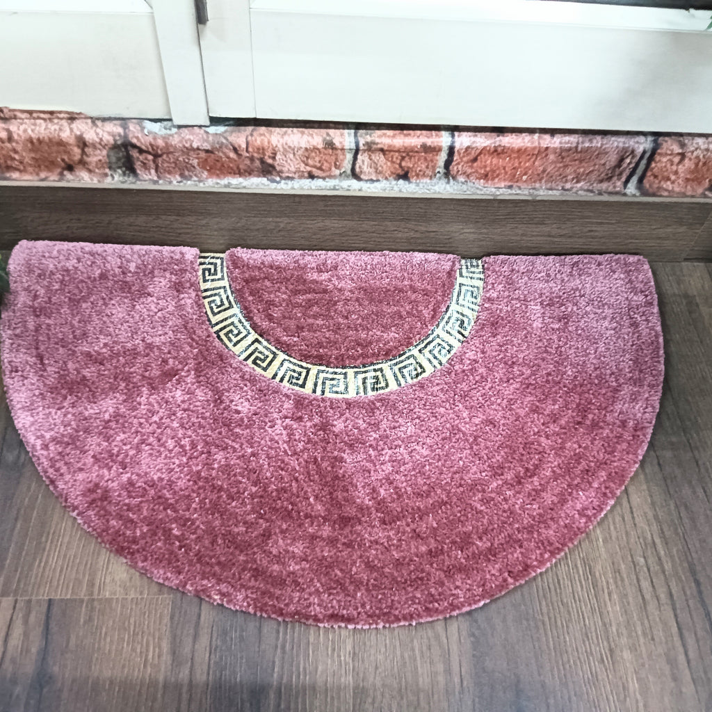 Avioni Divine Collection | Luxury Golden/Silver Touch Tufted Rug In Beautiful-D Shaped Soft And Plush Handmade Door Mats | Pooja Mats | BathMats -45 cms x 75 cms