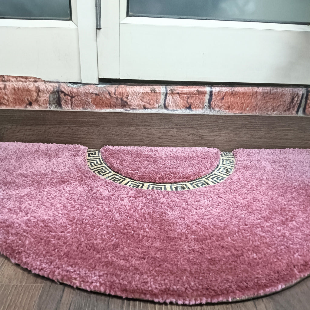 Avioni Divine Collection | Luxury Golden/Silver Touch Tufted Rug In Beautiful-D Shaped Soft And Plush Handmade Door Mats | Pooja Mats | BathMats -45 cms x 75 cms