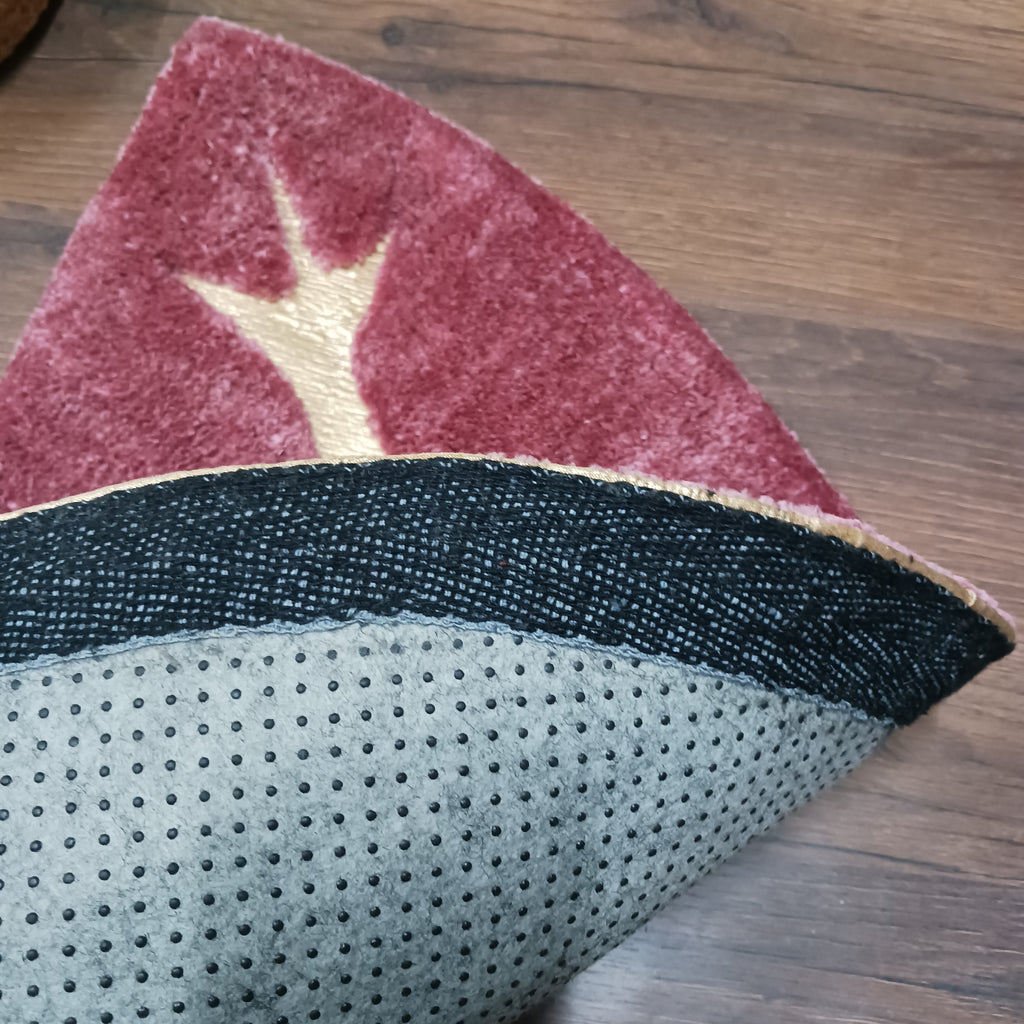 Avioni Divine Collection | Luxury Golden/Silver Touch Tufted Rug In Beautiful Leaf  Shaped Soft And Plush Handmade Door Mats | Pooja Mats | BathMats -45 cms x 75 cms