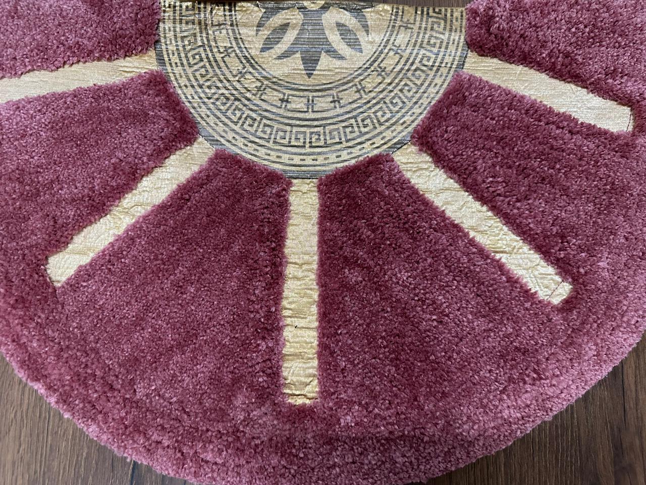 Avioni Divine Collection | Luxury Golden/Silver Touch Tufted Rug In Brightening Sun Soft And Plush Handmade Door Mats | Pooja Mats | BathMats -45 cms x 75 cms