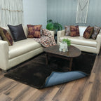Avioni Home Atlas Collection - Moroccan Style Microfiber  Carpet In Plain Brown| Soft, Non-Slip, Easy to Clean