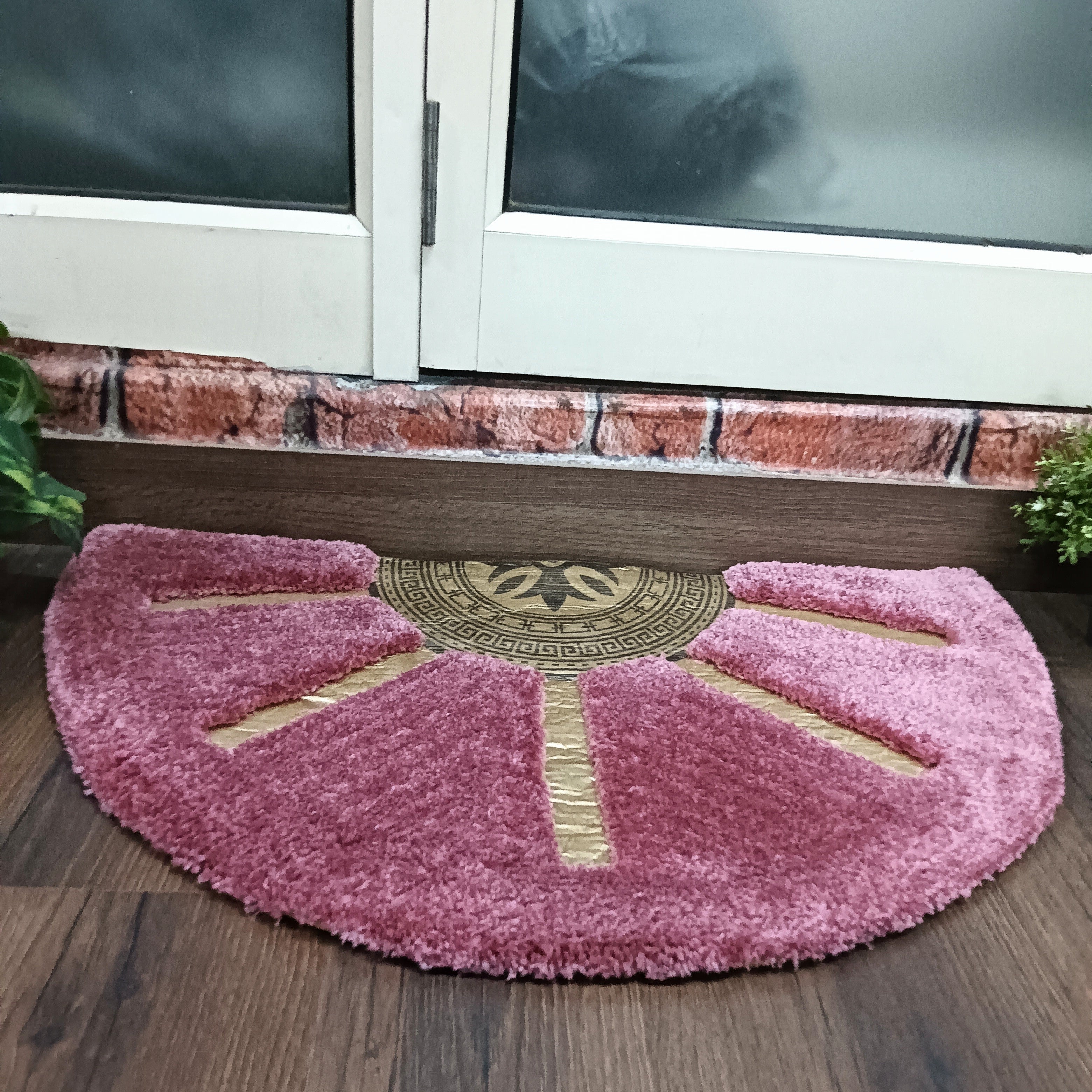 Avioni Divine Collection | Luxury Golden/Silver Touch Tufted Rug In Brightening Sun Soft And Plush Handmade Door Mats | Pooja Mats | BathMats -45 cms x 75 cms