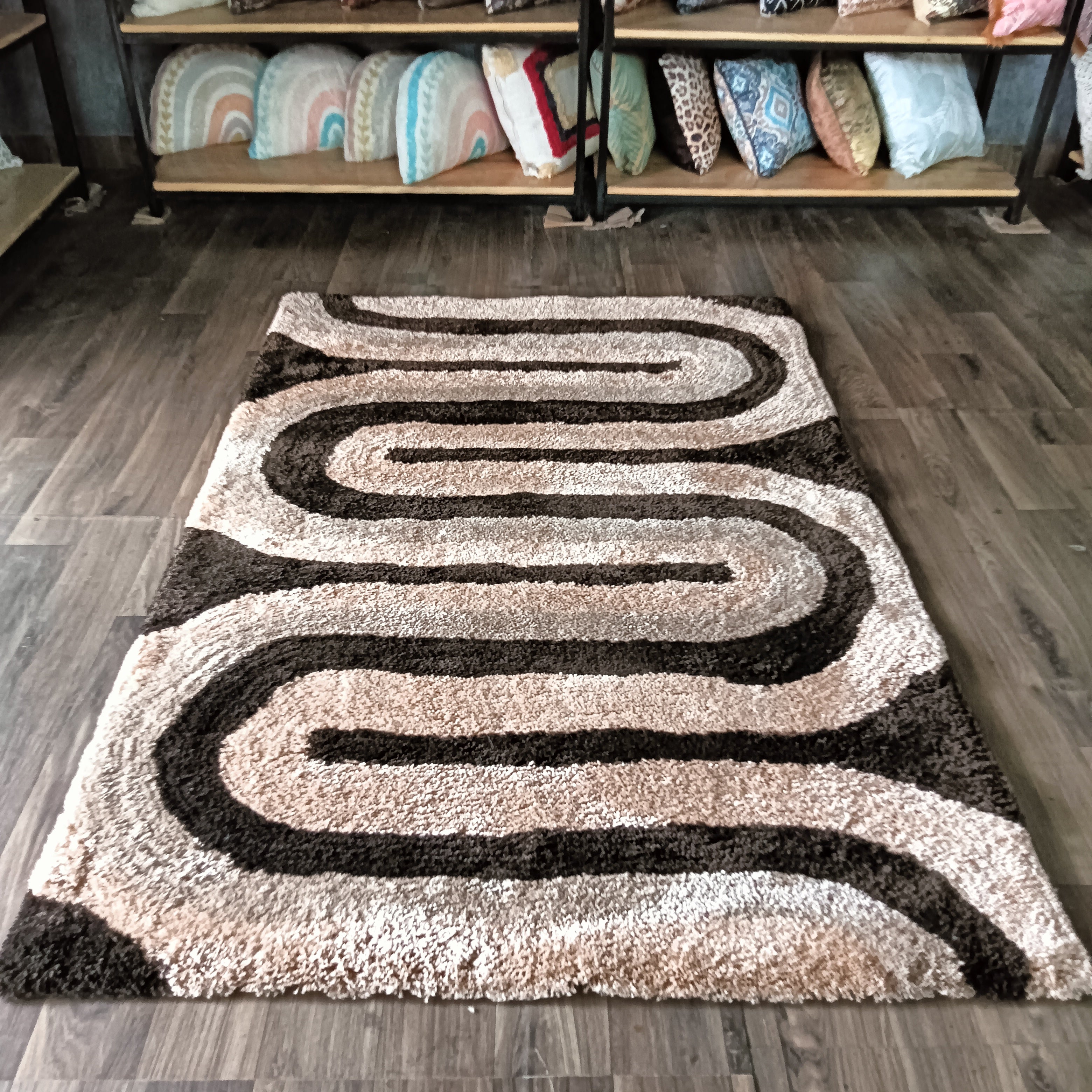 Avioni Home Atlas Collection - Plush Soft Washable Carpet with Retro Wave Design in Multi Color| Soft, Easy to Clean