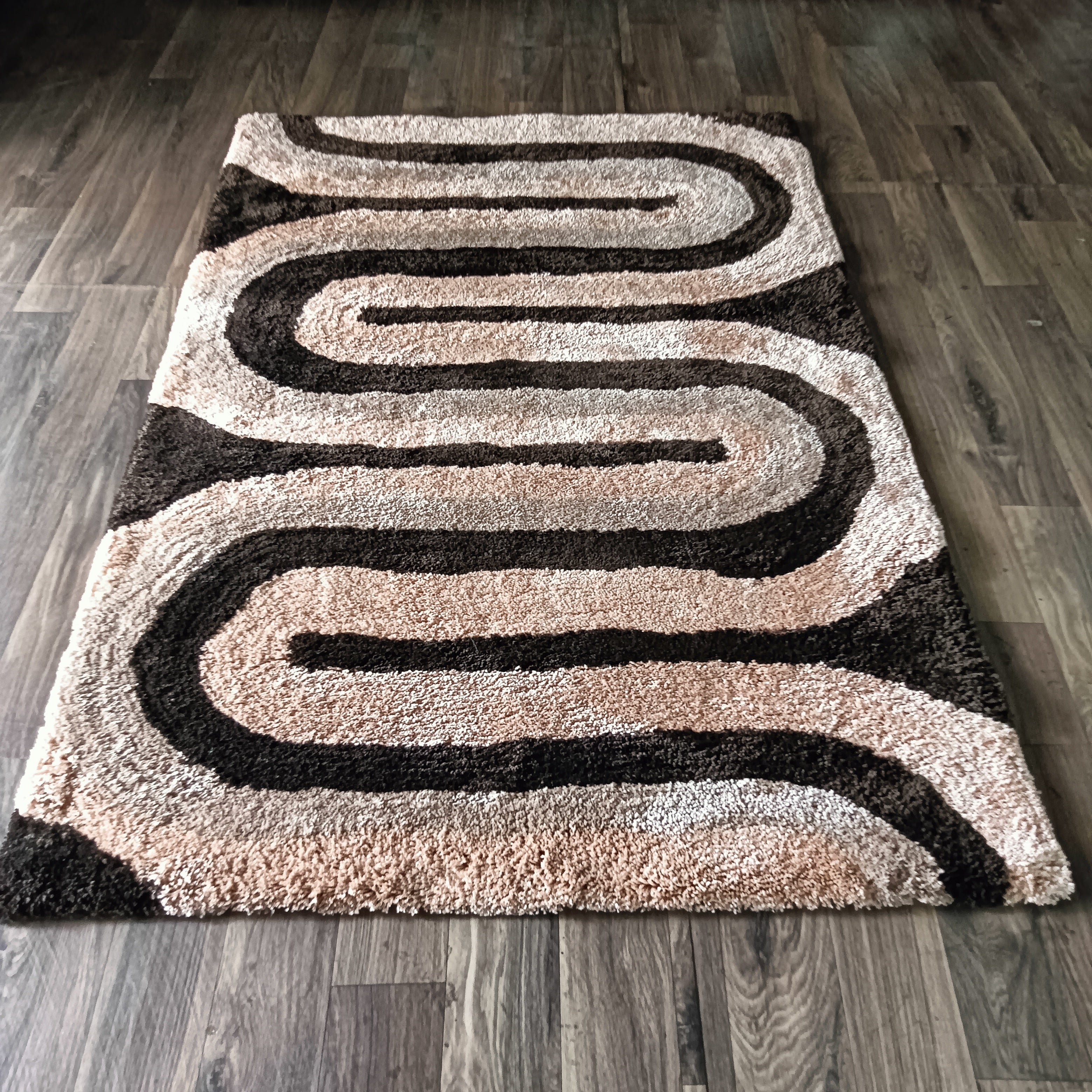 Avioni Home Atlas Collection - Plush Soft Washable Carpet with Retro Wave Design in Multi Color| Soft, Easy to Clean