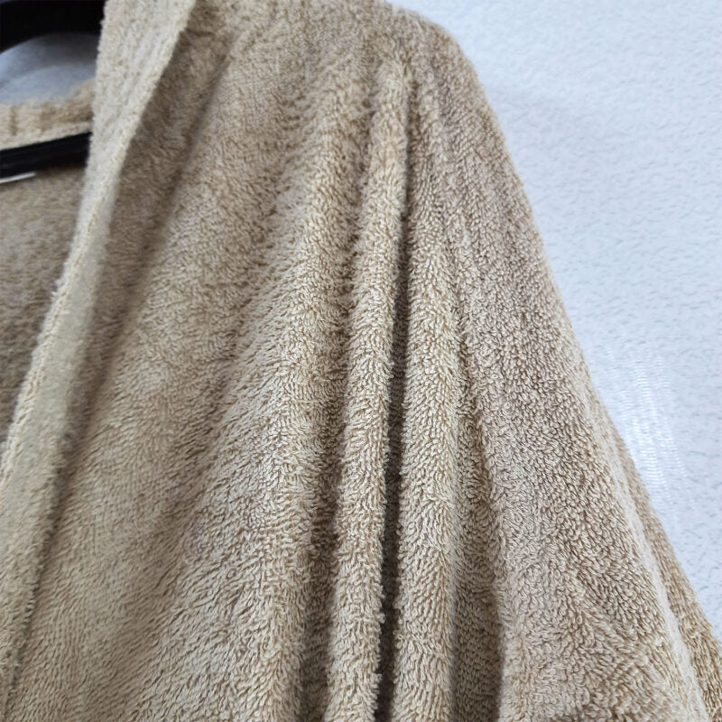 Avioni Classic Luxury Terry Hooded Bathrobes – Hotel and Spa Quality Robes Made with 100% terry cotton -Beige