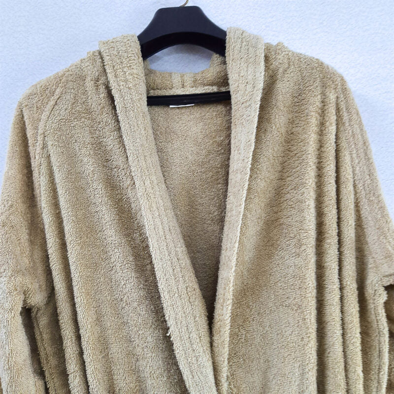 Avioni Classic Luxury Terry Hooded Bathrobes – Hotel and Spa Quality Robes Made with 100% terry cotton -Beige