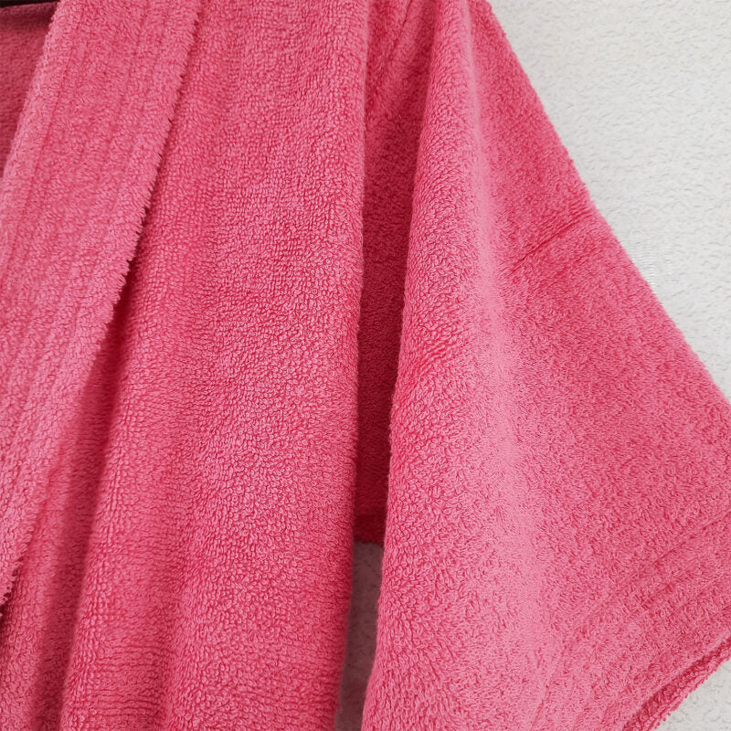 Avioni by Loomkart | Very Fine Export Quality Bath Robes in Pink Without Hood in Avioni Zip-Packing Unisex