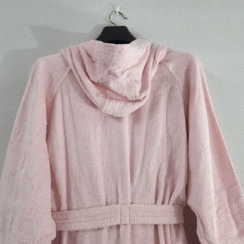 Avioni by Loomkart | Very Fine Export Quality Bath Robes in Pink With Hood in Avioni Zip-Packing Unisex
