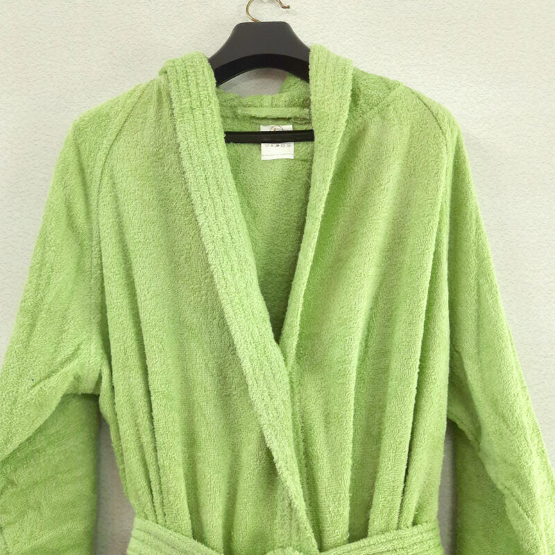 Avioni by Loomkart | Export Quality Bath Robes in Green With Hood in Zip-Packing Unisex