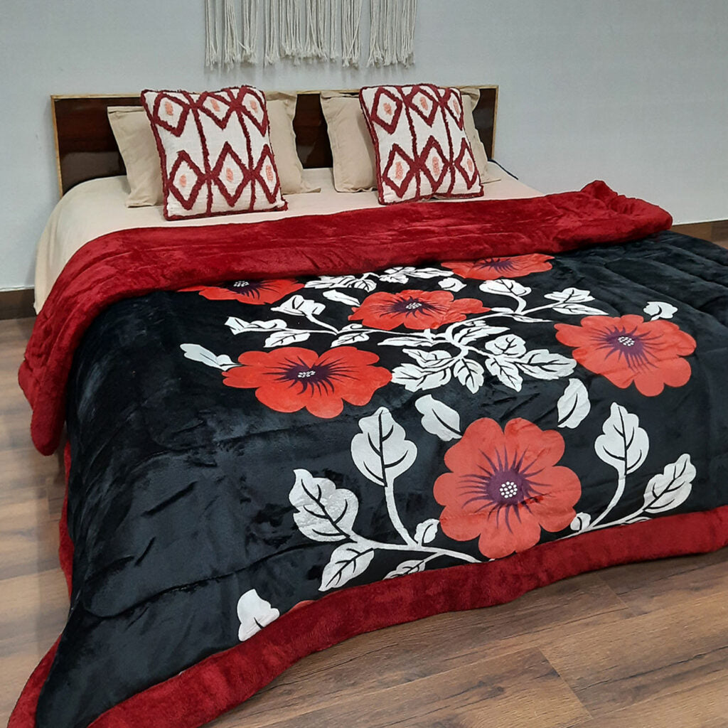 Winter Value Deal| Buy Quilt Online |Double Bed | Quilt( Rajai) For Winters| Microfiber Filling |Floral | Avioni-215cm x 230cm (~85″ x 90″)