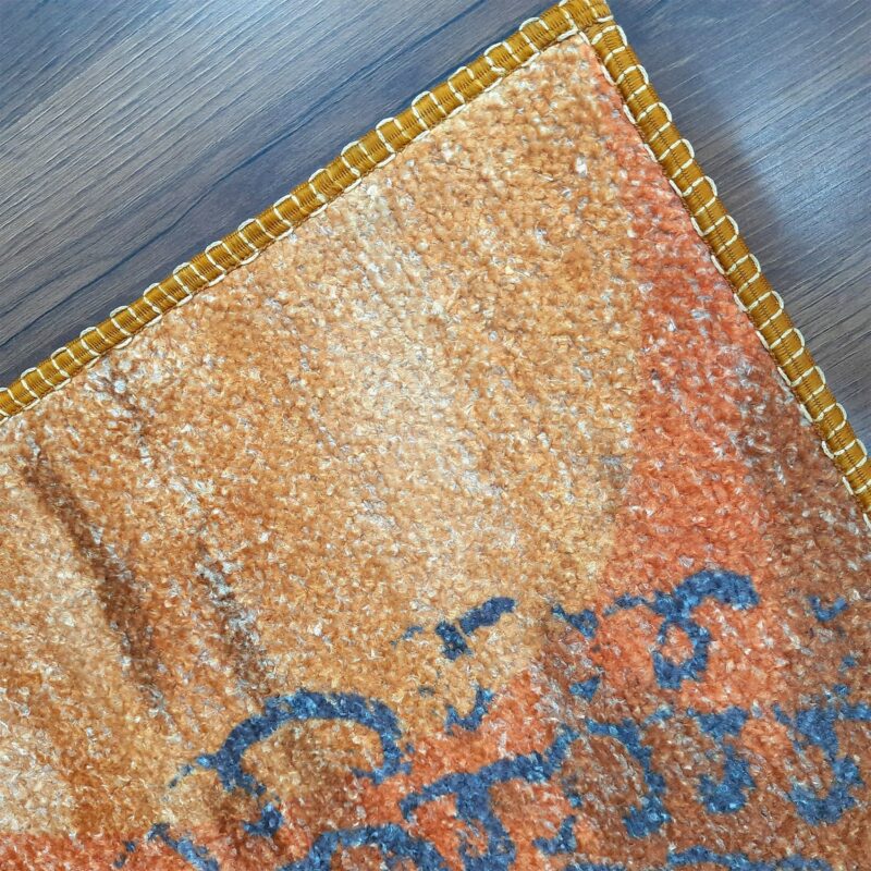 Avioni Luxurious Washable Modern Durable Handmade Vibrant Faux Silk Rug/Carpet In Golden Floral