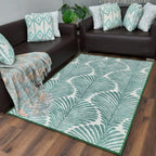 Avioni’s Faux Silk Rug for a Chic and Elegant Living Room | Calming Green Collection