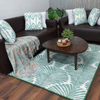 Avioni’s Faux Silk Rug for a Chic and Elegant Living Room | Calming Green Collection