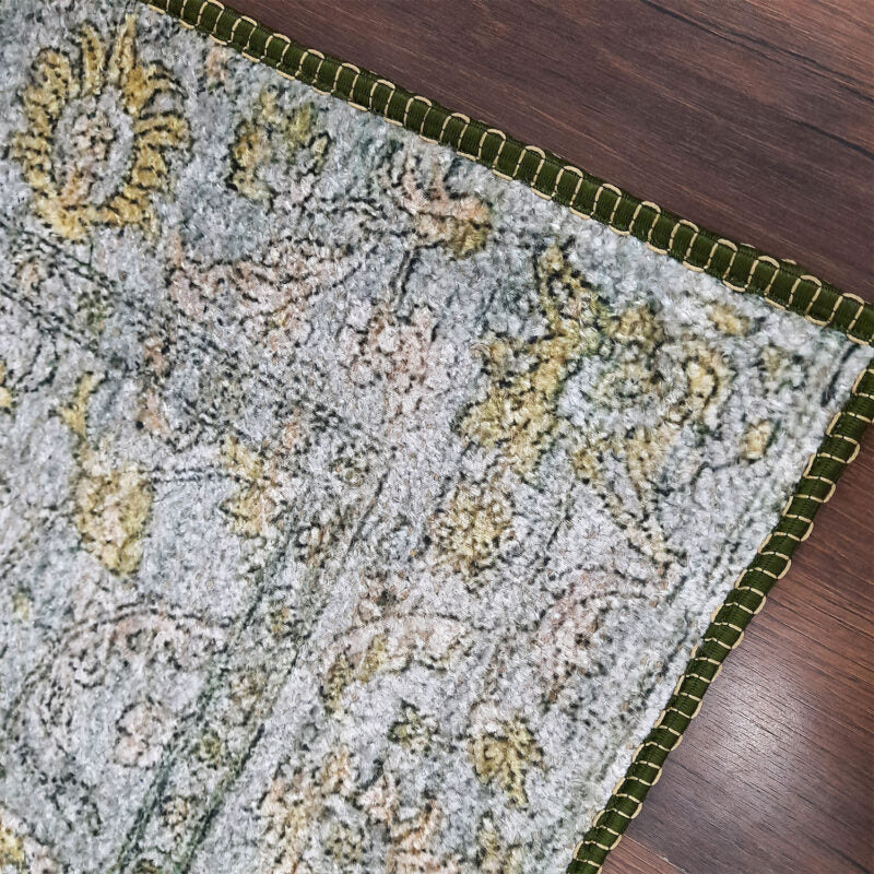 Avioni Faux Silk Rug for Living Room | Luxurious Abstract Persian Design | Durable and Washable | Calming Green Collection