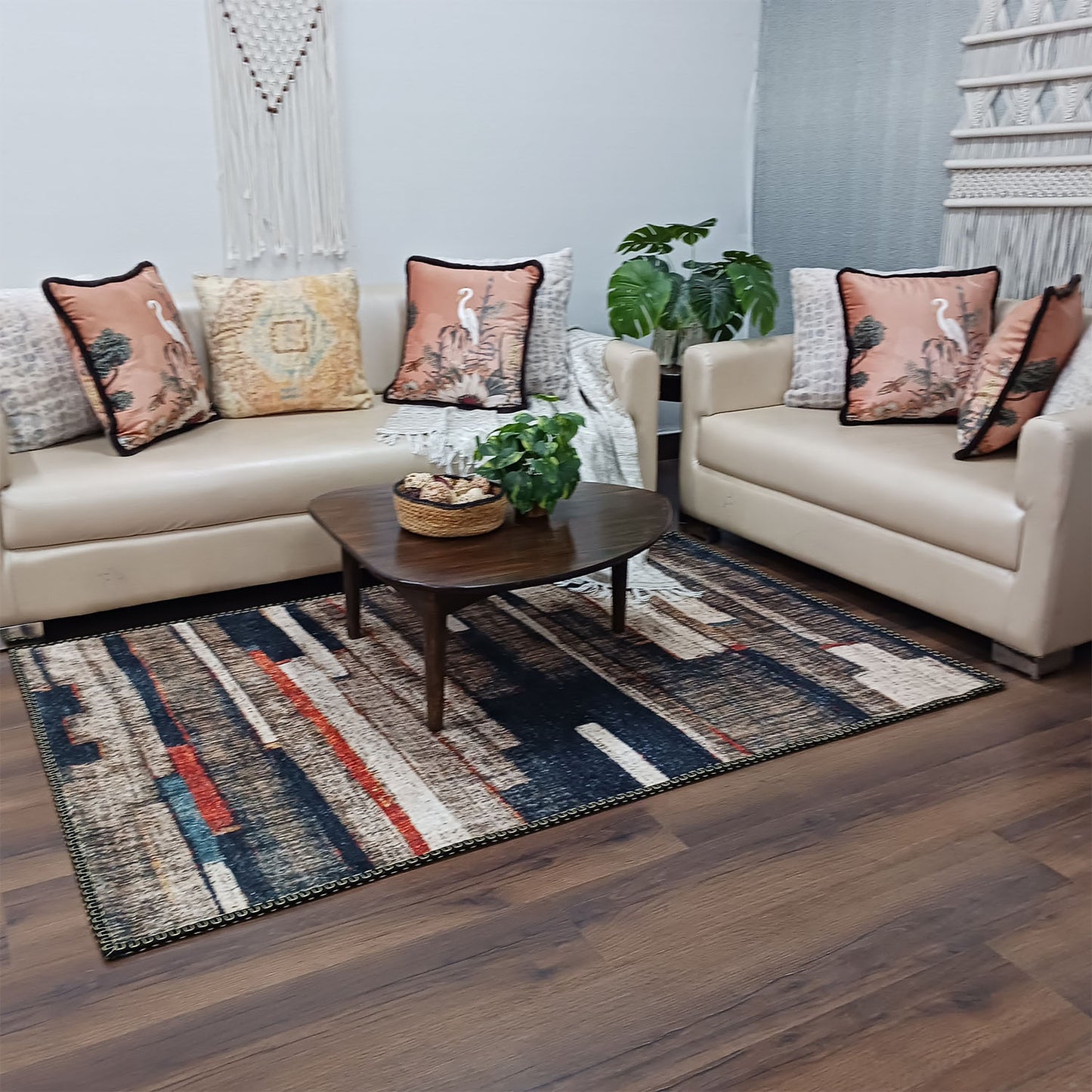 Avioni Faux Silk Rug | Create a Stylish and Modern Living Room | Luxurious, Durable and Washable | Earthy Elegance Collection