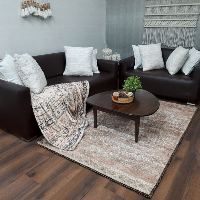 Avioni Faux Silk Carpet for Your Living Room | Luxurious, Durable and Washable | Earthy Elegance Collection